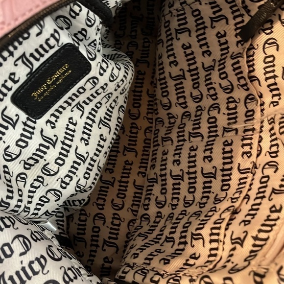Juicy Couture Word Search TFY Our Zips Say It All Pink Backpack Flaws - Picture 7 of 10